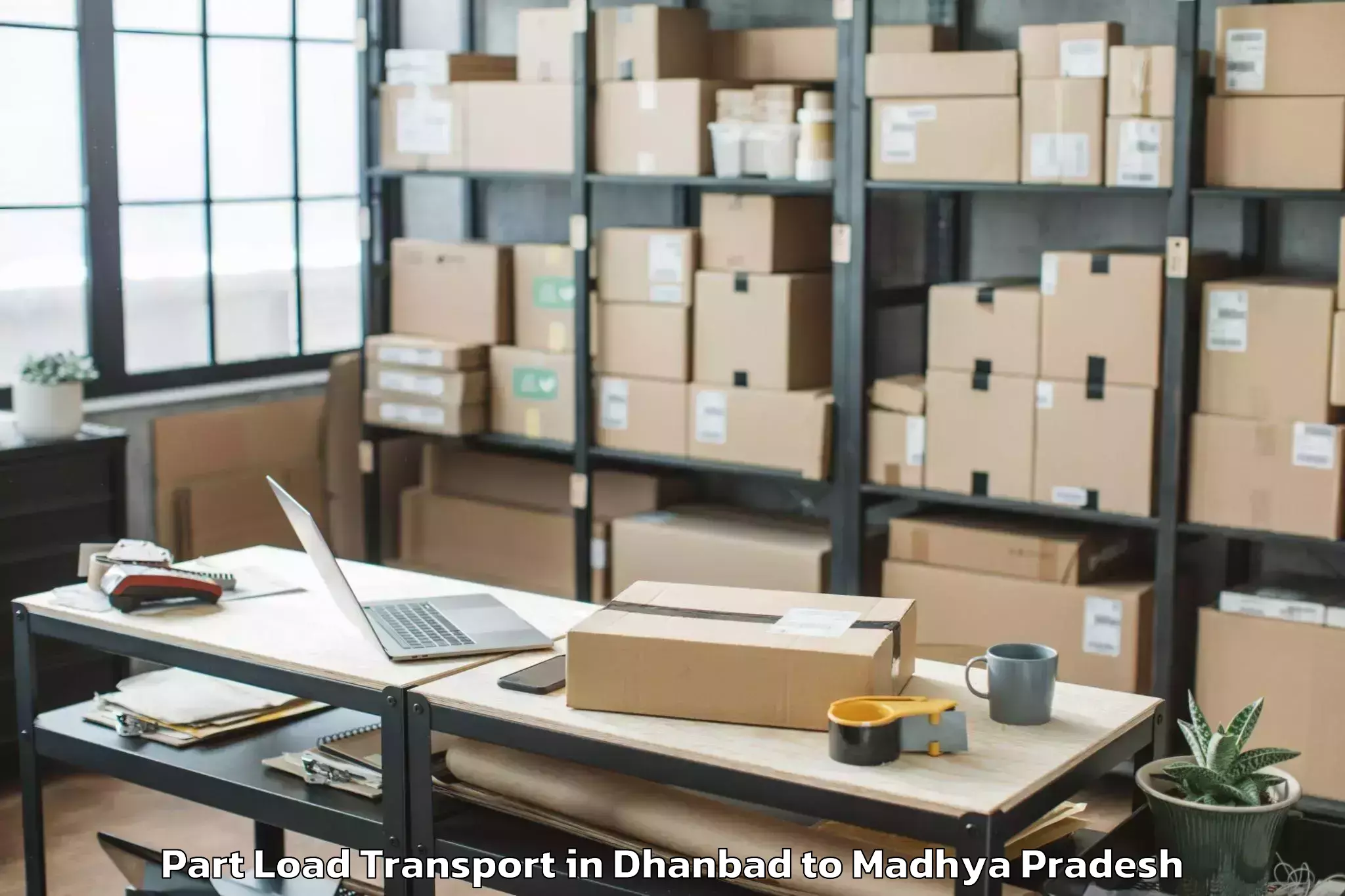 Easy Dhanbad to Dhamnod Part Load Transport Booking